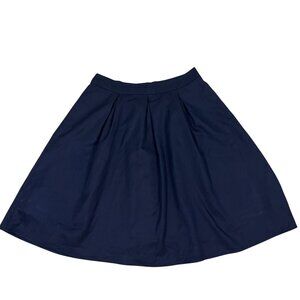 Yige blue mini skirt a line back zipper pleated rayon lycra blend M